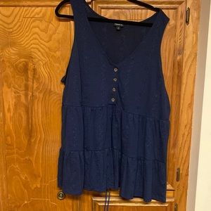 Rarely Worn Torrid Navy Baby Doll Tank